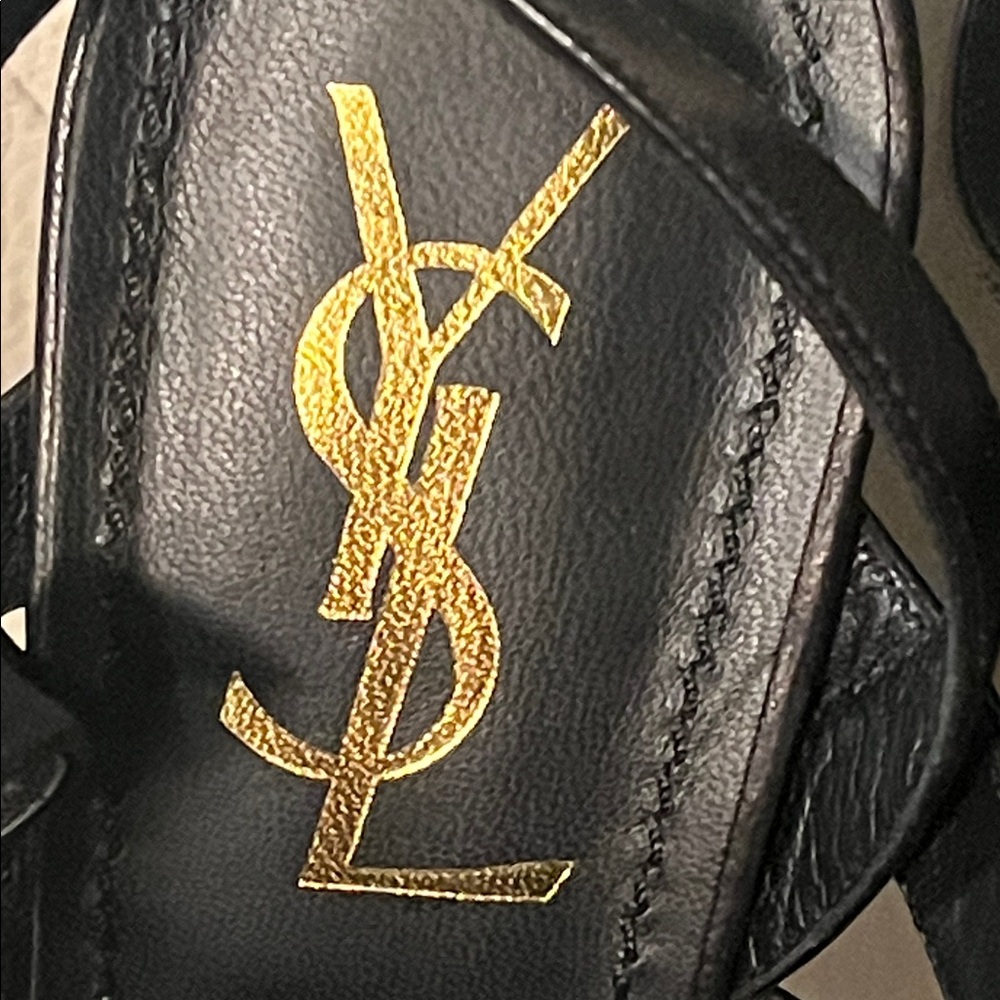 YSL Yves Saint Laurent Black Multi-Strap 105 Heel Sandals Essentiel 8.5 EU 39.5 - Picture 4 of 12